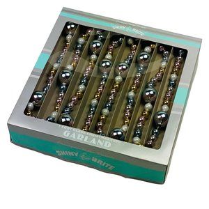 Christopher Radko Shiny Brite 7ft Glass Easter Garland Pink Blue Gold Pastels